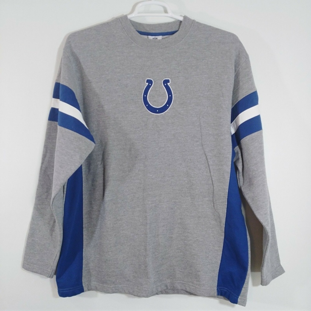 Mens NFL Colts Logo Crewneck‎ Sweatshirt Grey Blue